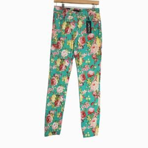 NWT Trendy Angela | Floral Skinny Jeans with Rhinestone Accents